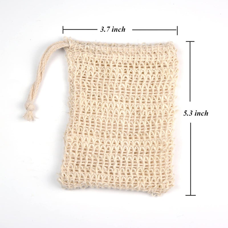 ZEPELOFFY Soap Bag,5 Packs Bar Saver Pouch,Sisal Soap Saver Bag Mesh for Exfoliating, Shower,Scrubber - Image 2